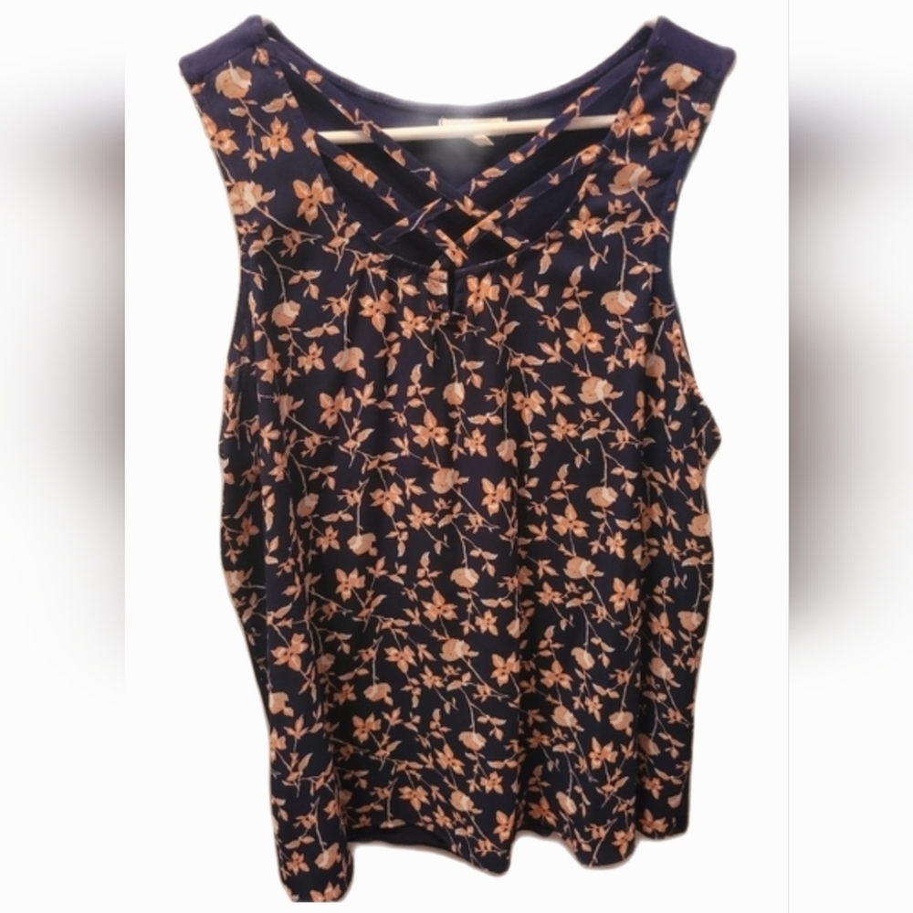 Maurices Navy Blue Floral Tank Top Soft Girl